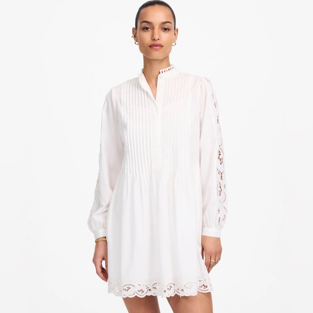 Madewell Pintucked Eyelet Mini Dress
